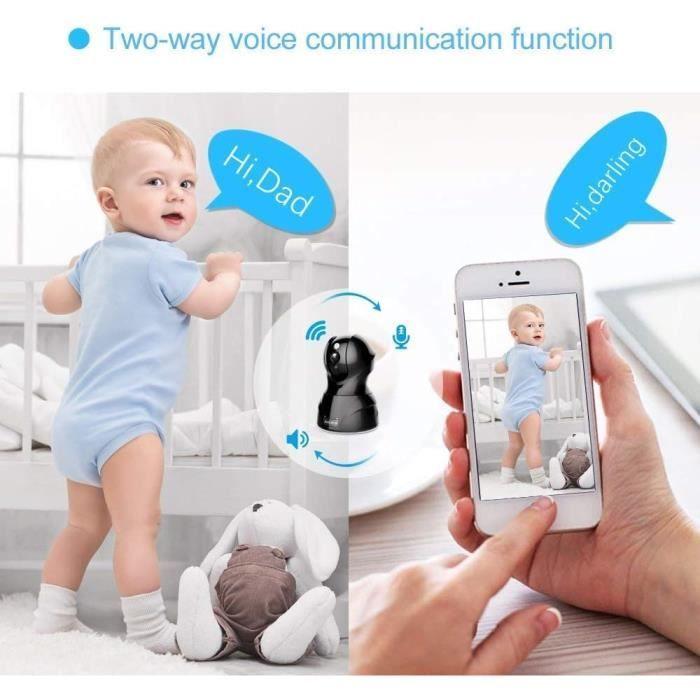 1080p IP Camera, Smart Surveillance Camera, WiFi Wireless Baby Monitor Security Camera, with Bi-directional Microphones