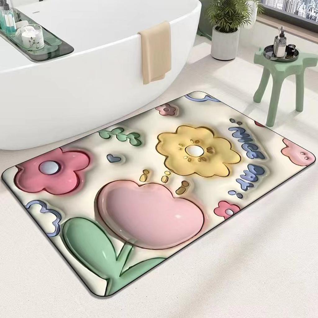 Shower Rug Door Mat Kitchen Carpet Water Absorbent Bathroom Floor Mat Non Slip Quick Dry Soft Area Rug for Indoor Outdoor