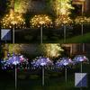 4pcs of 240 LED Outdoor Solar Fireworks Lights,Solar Starburst Garden Flower Light,8 Lighting Modes for Yard Trail Cottage Decor