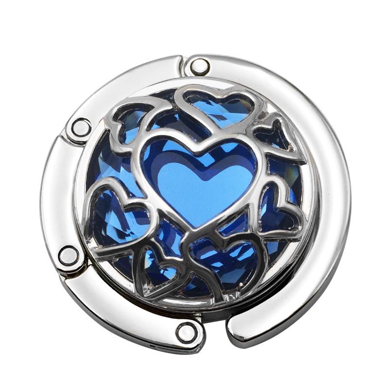 Heart-Shaped Crystal Mesh Folding Bag Hook