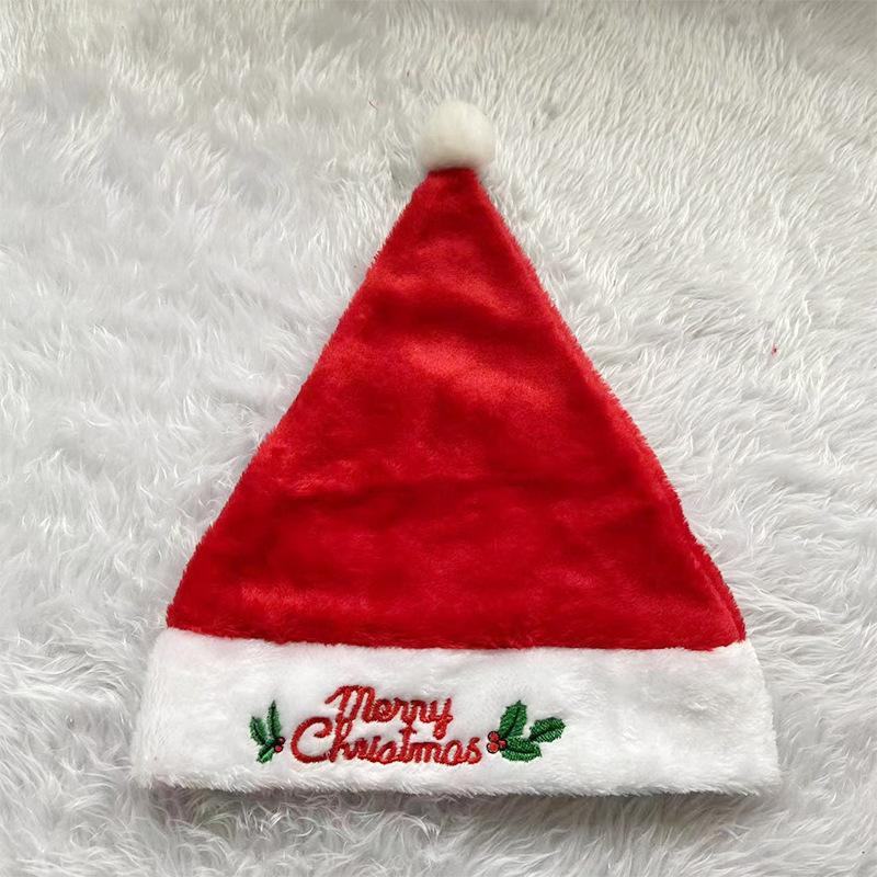 Christmas Hat Letters Embroidered Red Snowflake Plush Christmas Hat Christmas Decoration Ornament Xmas Gift Christmas Gift