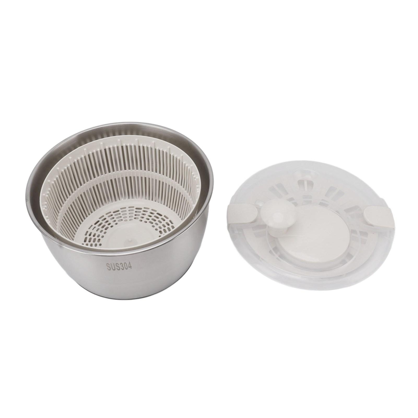 

Stainless Steel Salad Spinner Multifunctional Large Capacity Lettuce Spinner Vegetable Dryer Fruit Washer Drain Basket L