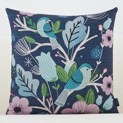 Colorful Flowers Throw Pillow Cover For Office Home Decor Sofa Car Cushion Cover Floral Print Pillow Case Square Cushion Case