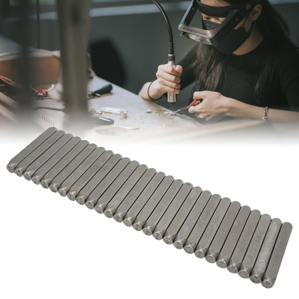 Letter Punch Set 27 Letters High Strength High Carbon Steel Metal Letter Stamp Set for Jewelry Artwork