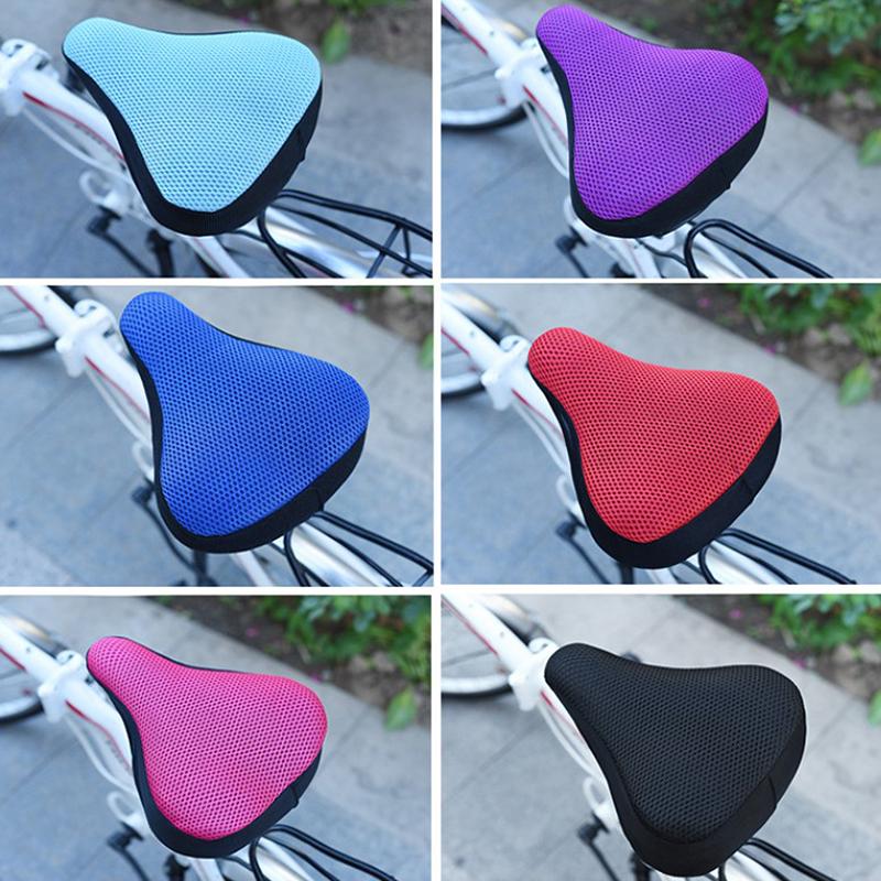 Bicycle Saddle 3D Soft Bike Seat Cover Cycling Silicone Seat Cushion Cycling Breathable Saddle Comfortable Bicycle Bike