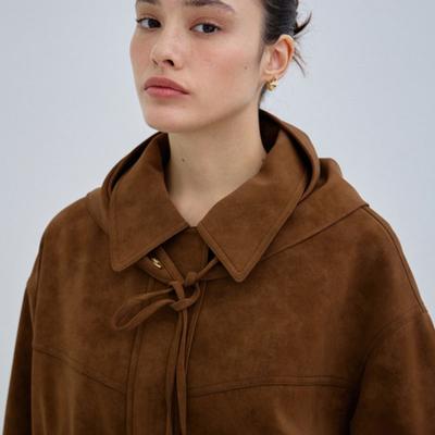 TAV Triangular Leather Scarf - Brown
