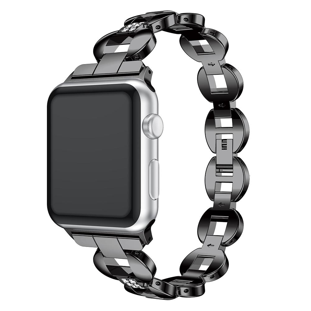 

Diamonds Decor Loop Links Watch Strap Replacement for Apple Watch Series 10 42mm/9 8 7 41mm/SE (2023) SE (2022) SE 6 5 4 40mm/3 2 1 38mm As shown B