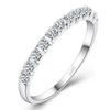 Silver Plated Couple Rings Single Row Diamond Band Wedding Engagement Ring for Women Men