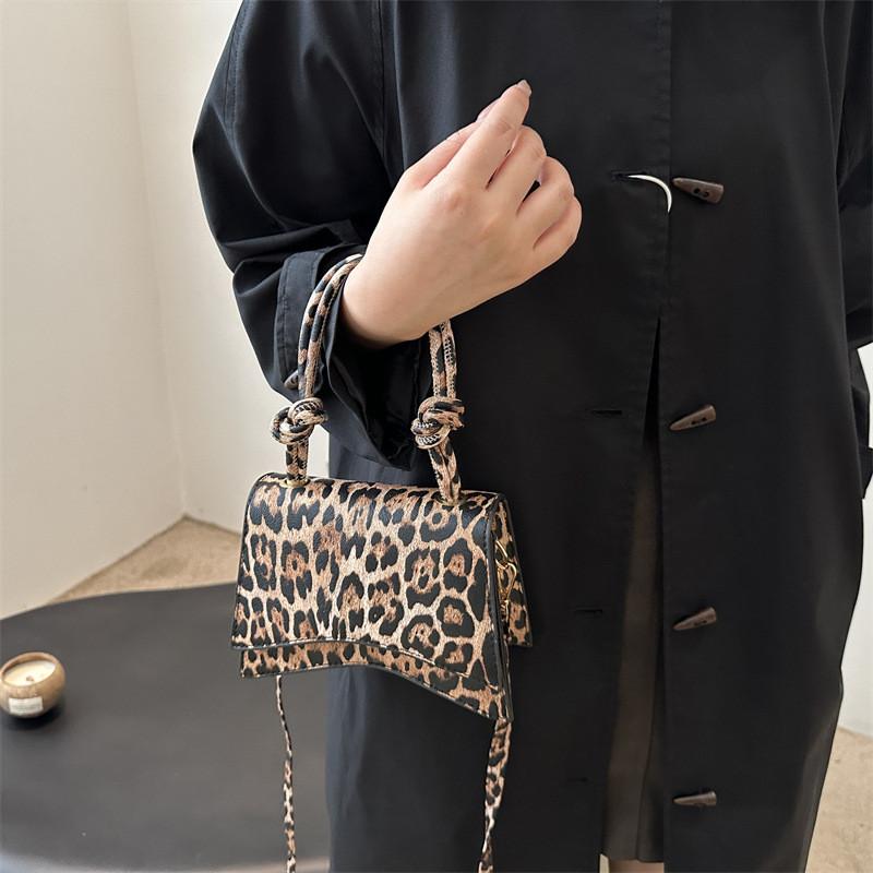 Urban Elegant Small Square Bag With Modern Leopard Print For Trendy Daily Use