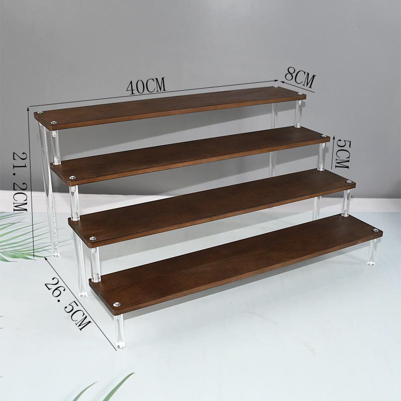 Acrylic Wooden Display Riser Stand for Funko POP Figures,Earring Ring Holder Cupcake Stand,Perfume Stand Organizer Display
