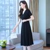 Hepburn-Inspired Slim-Fit Black Knee-Length Dress for Spring/Summer