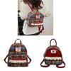 Vintage Red Plaid Kitty Backpack With Lace Detail For Daily Use