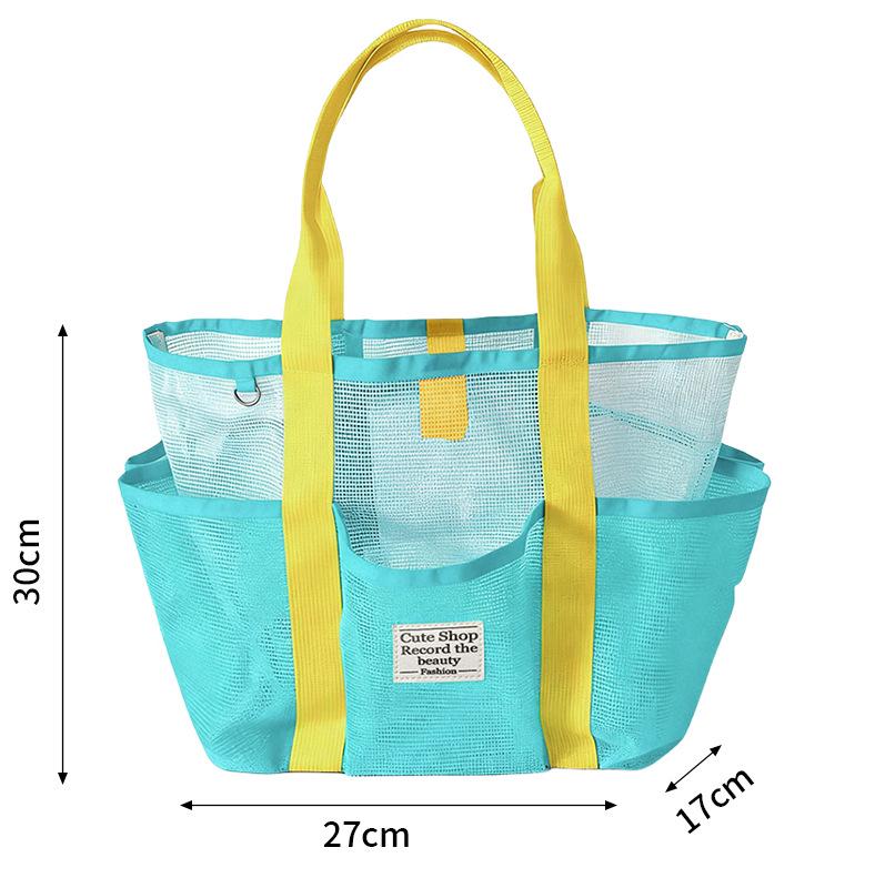 Large Capacity Mesh Beach Tote Bag for Outdoor Use