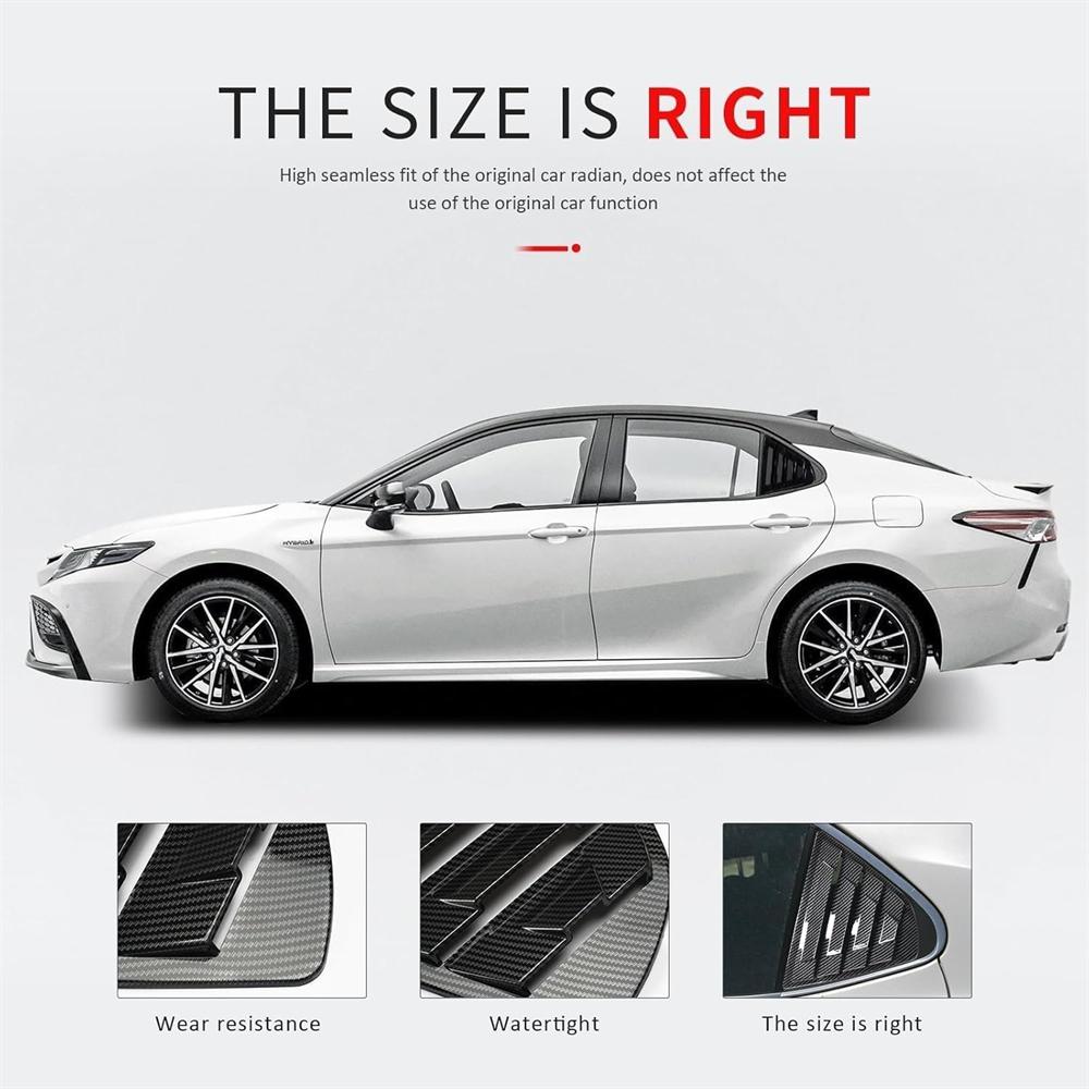 For Toyota Camry 2018-2024 Carbon Fiber Look Vent Window Scoop Louver Cover Trim