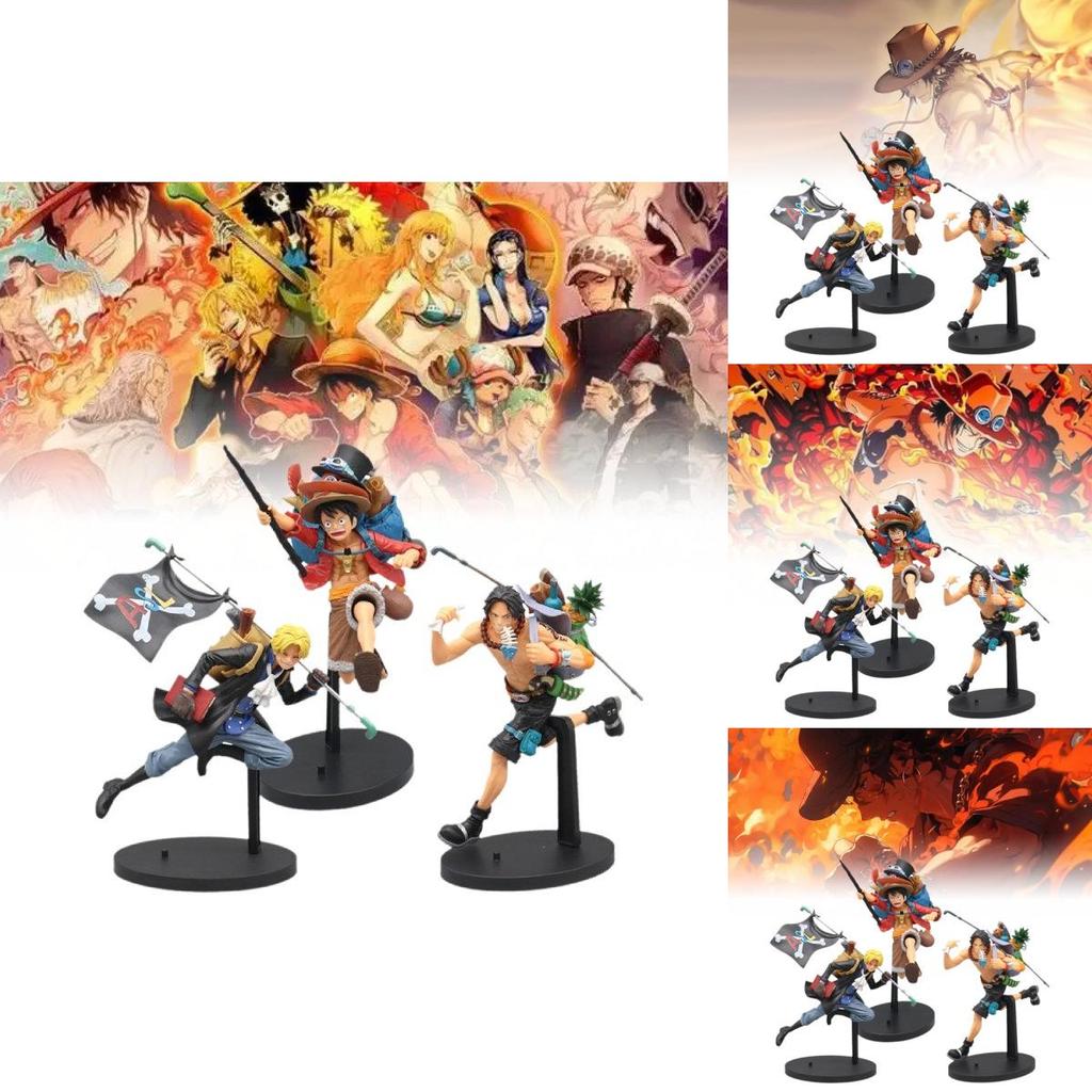 High Quality Pvc Anime Figure Set Featuring Luffy Ace And Sabo Collectible Models
