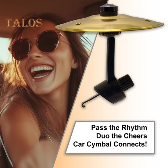 2Pcs Car Vent Mini Drum Crash Cymbal for Car Vent Car Dashboard Percussion Turn Your Ride Into A Rhythm Zone Drummer Car Accessory