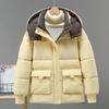 Winter-Daunenmantel, gepolstert, mit Kapuze, Stehkragen, Taschen, Parka mit Reißverschluss, winddicht, wärmespeichernd, Baumwolljacke für den täglichen Gebrauch bei kaltem Wetter