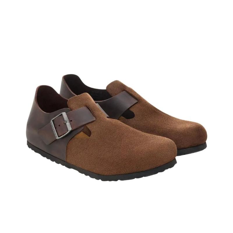 Birkenstock London Unisex Suede Fashion Versatile Low-Top Casual Shoes Brown Regular Fit (Wide) 1030157 42