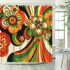 Bohemian Tropical Floral Pattern Polyester Shower Curtain Waterproof Bathroom Decor Curtain Liner Accessories