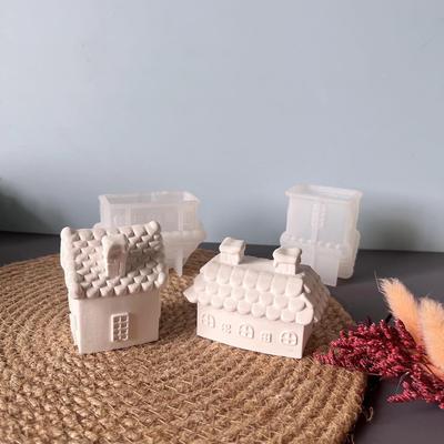 Christmas Cottage House Drip Mould Plaster Cottage Candle Aroma Ornament Silicone Moulds