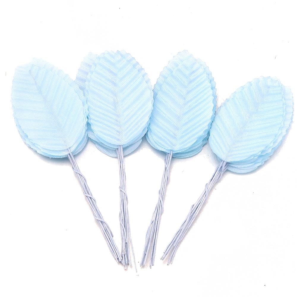 40pcs Colorful Artificial leaves Fake Silk Plant For DIY Wedding Birthday Party Home Bouquet Wreath Crafts Scrapbooking Decor