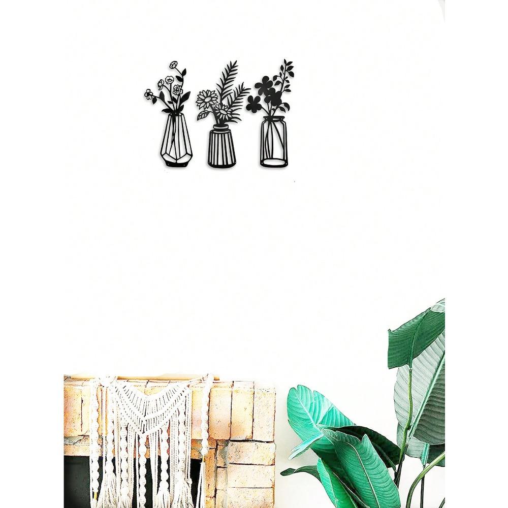 Wrought Iron Wall Art Decor, Metal Home Ornament, 1 Set