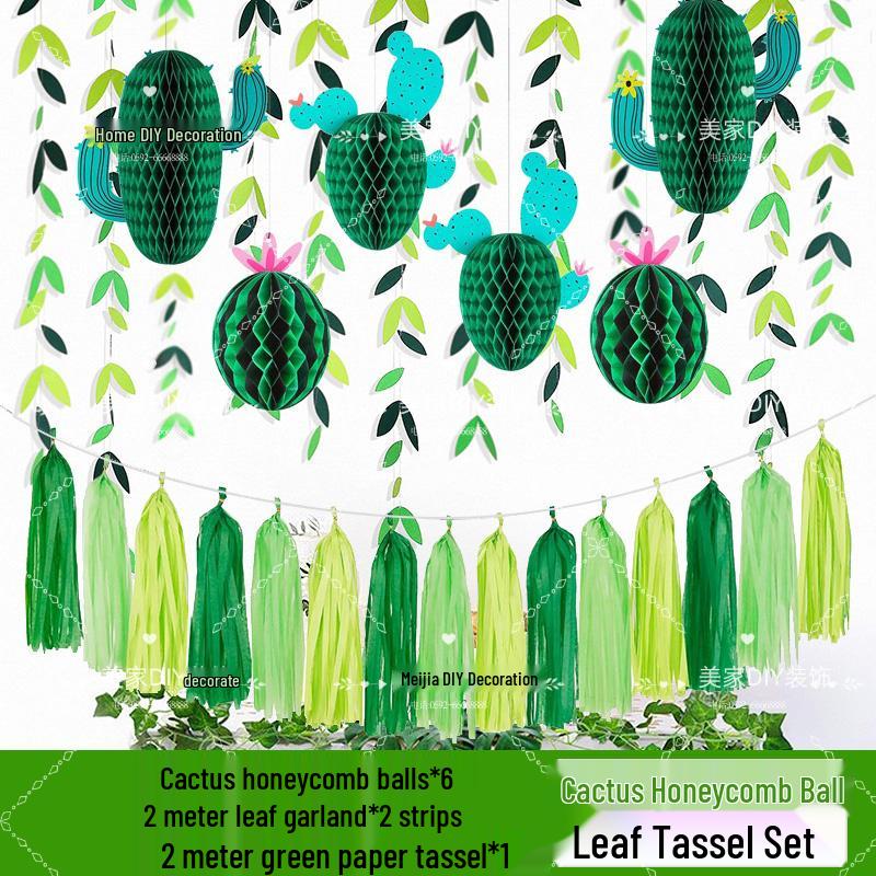 Spring Tropical Fruit Party Ceiling Decorations: Pineapple, Strawberry, Apple, and Grape Honeycomb Balls