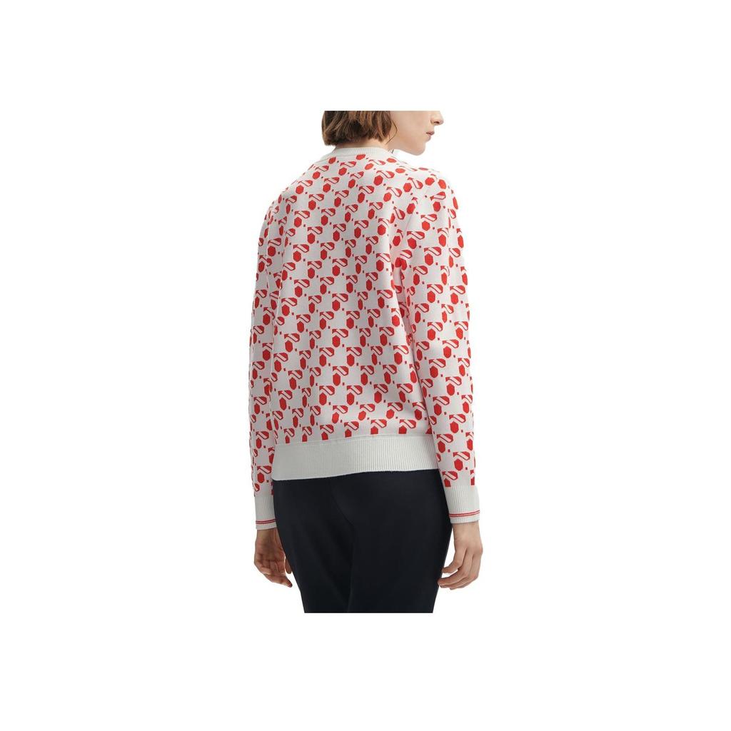 FILA Comfortable Breathable Round Neck Pullover Long Sleeve Knit Sweater Women sweater Legendary-Red F11W341405FRD