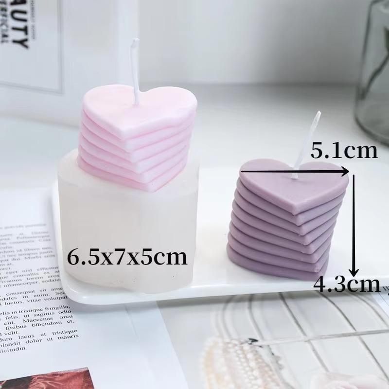 Rotating Stacking Love Silicone Mold Handmade Wax Candle Gypsum Decoration Mold Soap Molds Kitchen Baking Cake Chocolate Mould