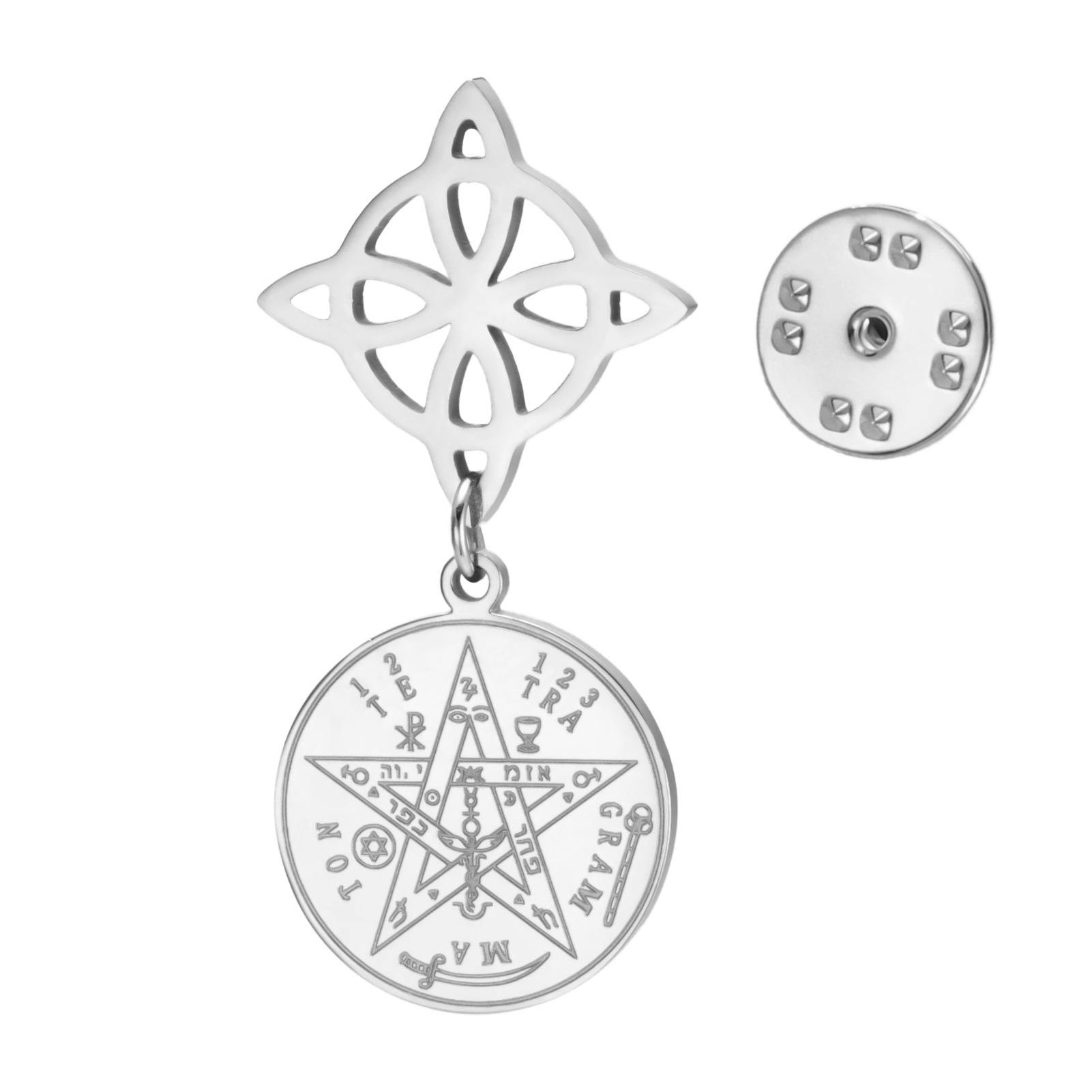 

Cazador Witch Knot Tetragrammaton Pentacle Pins Women s Brooch Stainless Steel Vintage Suit Collar Badges for Men Jewelry 2026