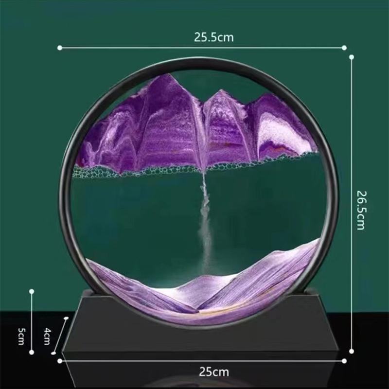 3D Hourglass Quicksand Moving Sandround Glass Deep Sea Sandscape Art Picture Craft Flowing Painting Office Hom Decor Gifts