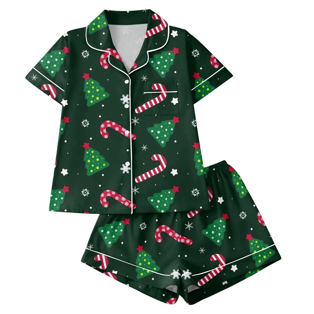 Women's Short Sleeve Shorts Set Milk Silk Brushed Fabric Two Piece Loungewear Outfit