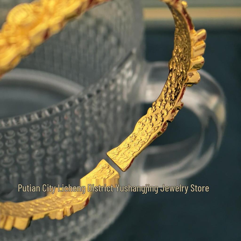Gold Alloy Peony Flower Bracelet for Women - Chinese Style, High-End Solid Open Design 