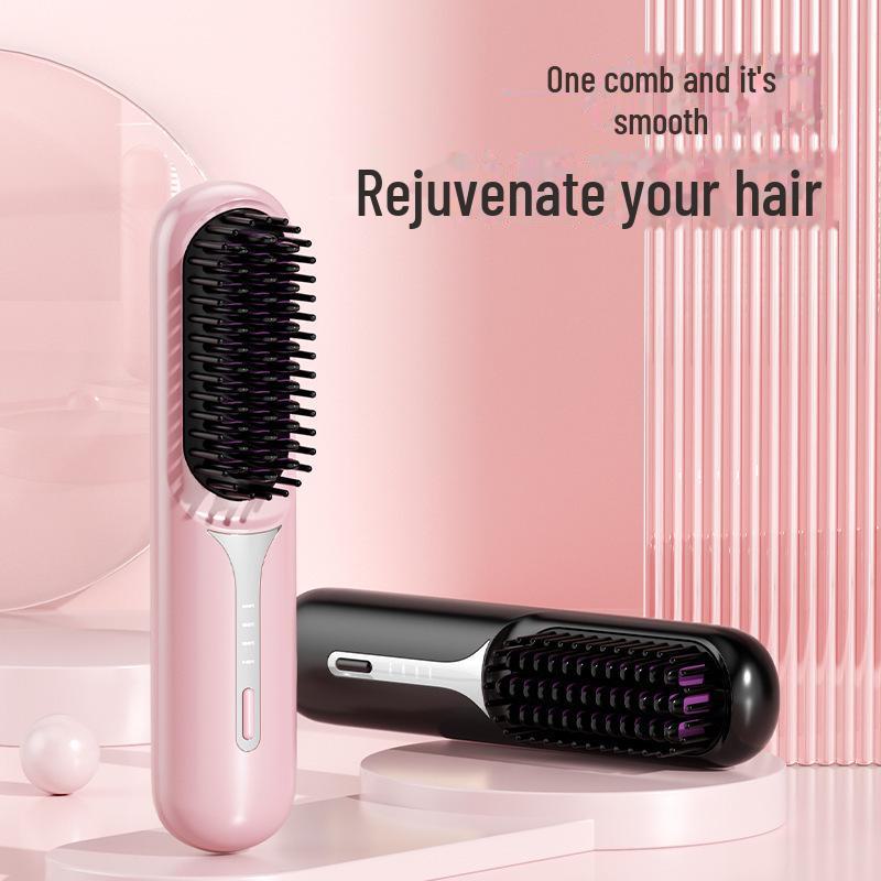 Portable Dual-Purpose Ionic Hair Straightener: Wireless, Non-Damaging, and Rechargeable for Straightening & Curling