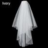 Elegant Two Layer Short Simple White Ivory Bridal Veil Women's Tulle With Comb Wedding Veil