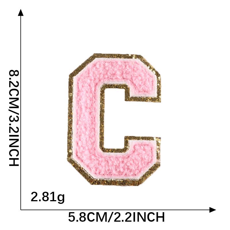 Computer Embroidery Label English Alphabet Phnom Penh Chenier Towel Embroidery Badge Sticker Clothing Accessories Decorative Embroidery Cloth Sticker