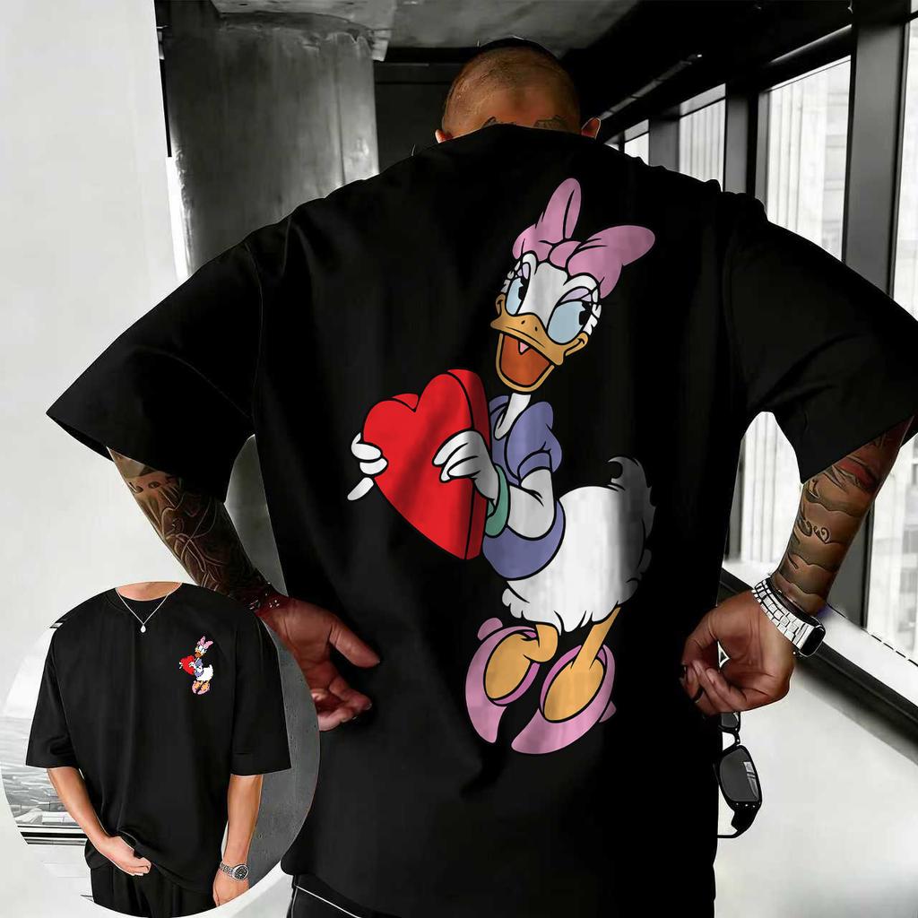 2026 Léto Disney Daisy Tričko Pánské Street Fashion 100% Čistá Bavlna Krátký Rukáv Ležérní Volný Prodyšný Vrchní Díl