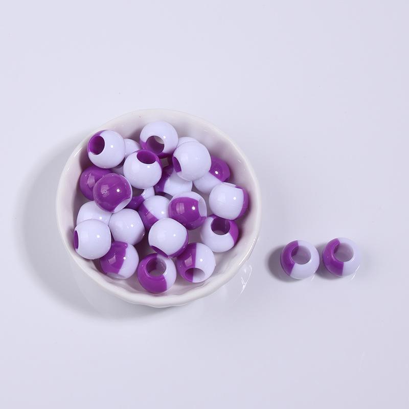 Two-Tone Gradient Plastic Large Hole Beads for Hair and Dreadlock Decoration