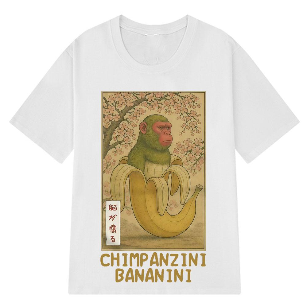 2025 Summer Chimpanzini Bananini Funny Banana Monkey Meme Tshirts Mens Women Humor Style Oversized Cotton Leisure Tees