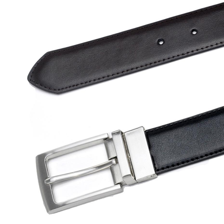Men'S Simple Pin Buckle Double-Sided Belt, Casual Belt Belt Belt Rotating Buckle