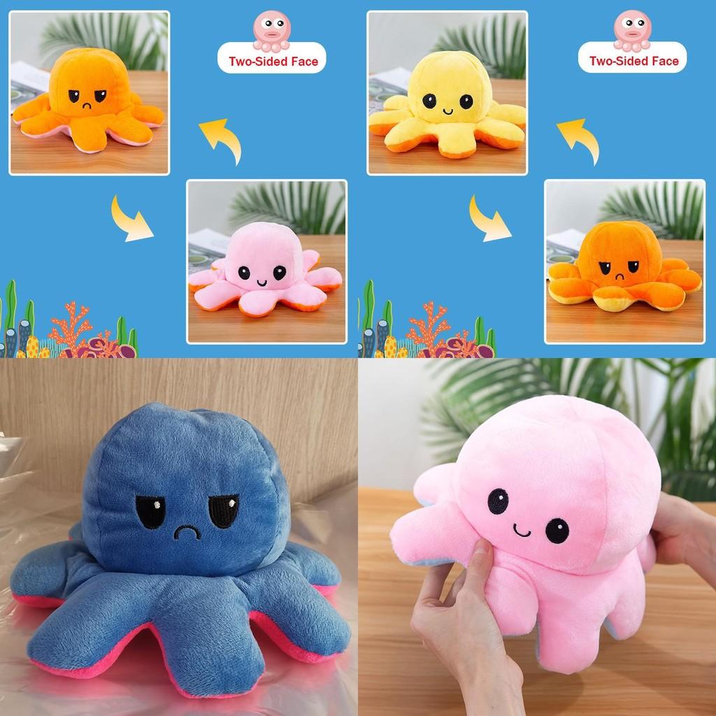Ultra-soft Double-sided Octopus Plush Toy With Realistic Expressions For Endless Fun