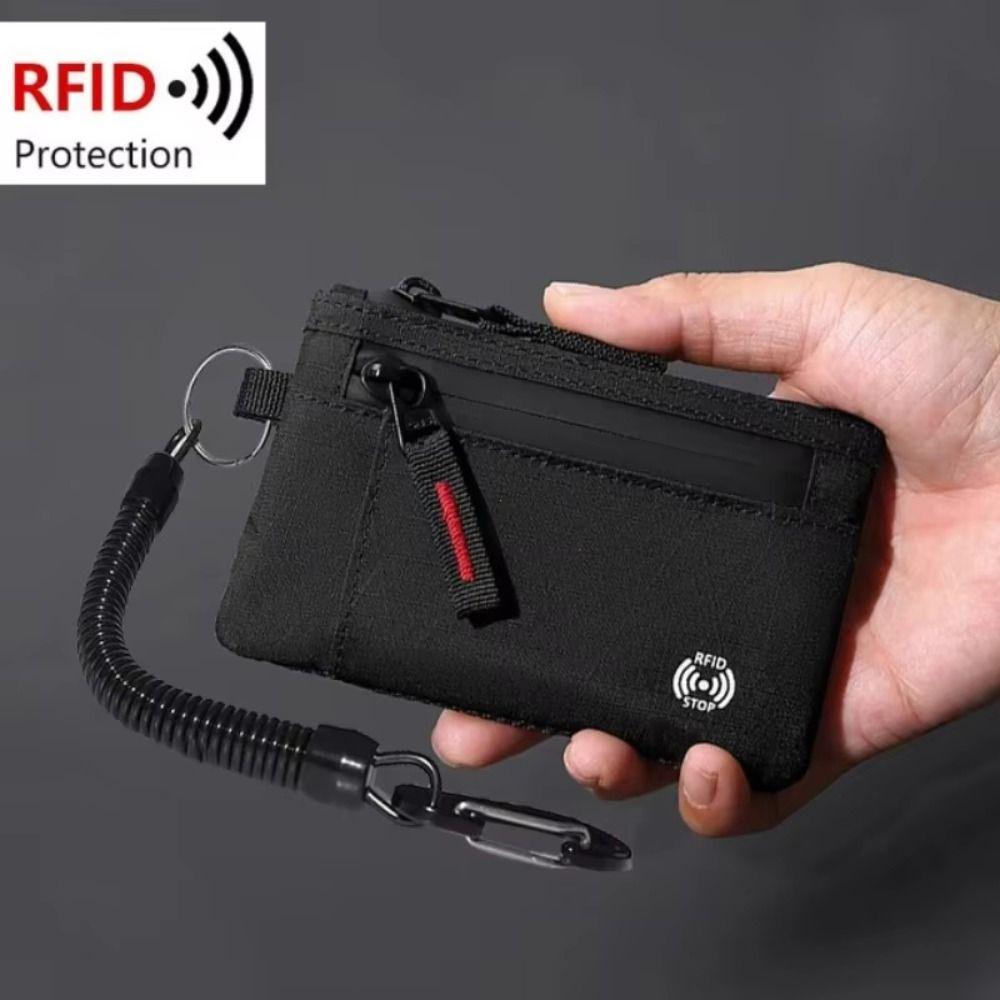 Anti-Theft Men's Wallet Multifunction Nylon Coin Purse Mesh RFID Credit Card Holder Male