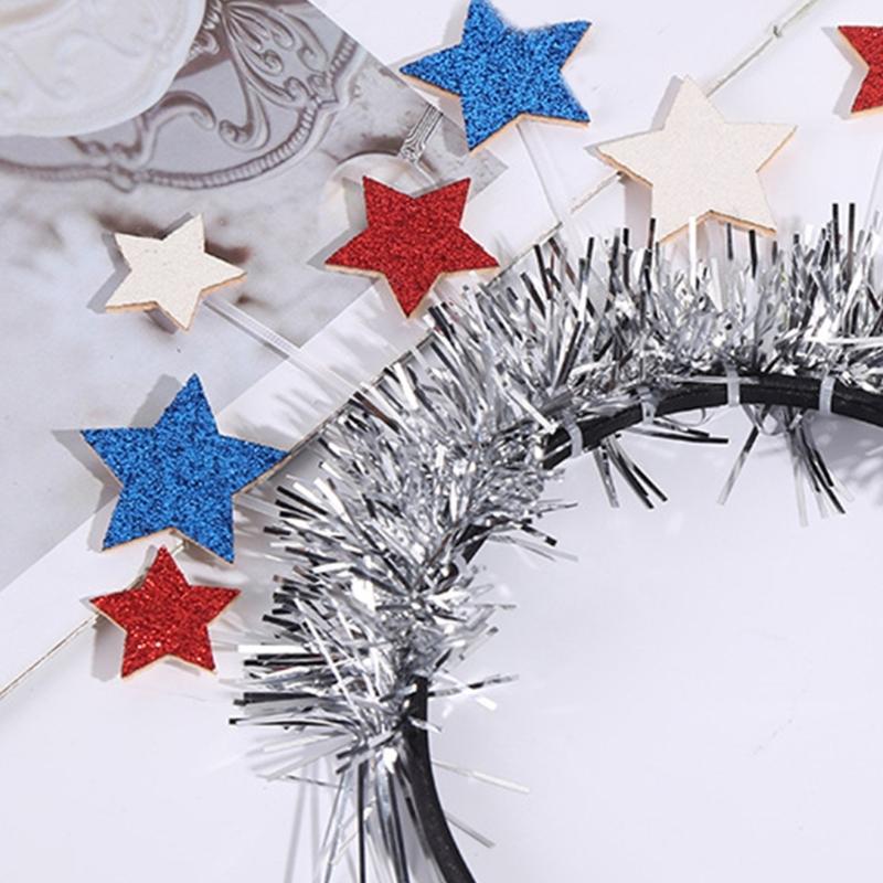 Christmas Sequins Tinsel Star Shape Shinning Hair Hoop Women Makeup Headband for Festival Performances Hair Accessories