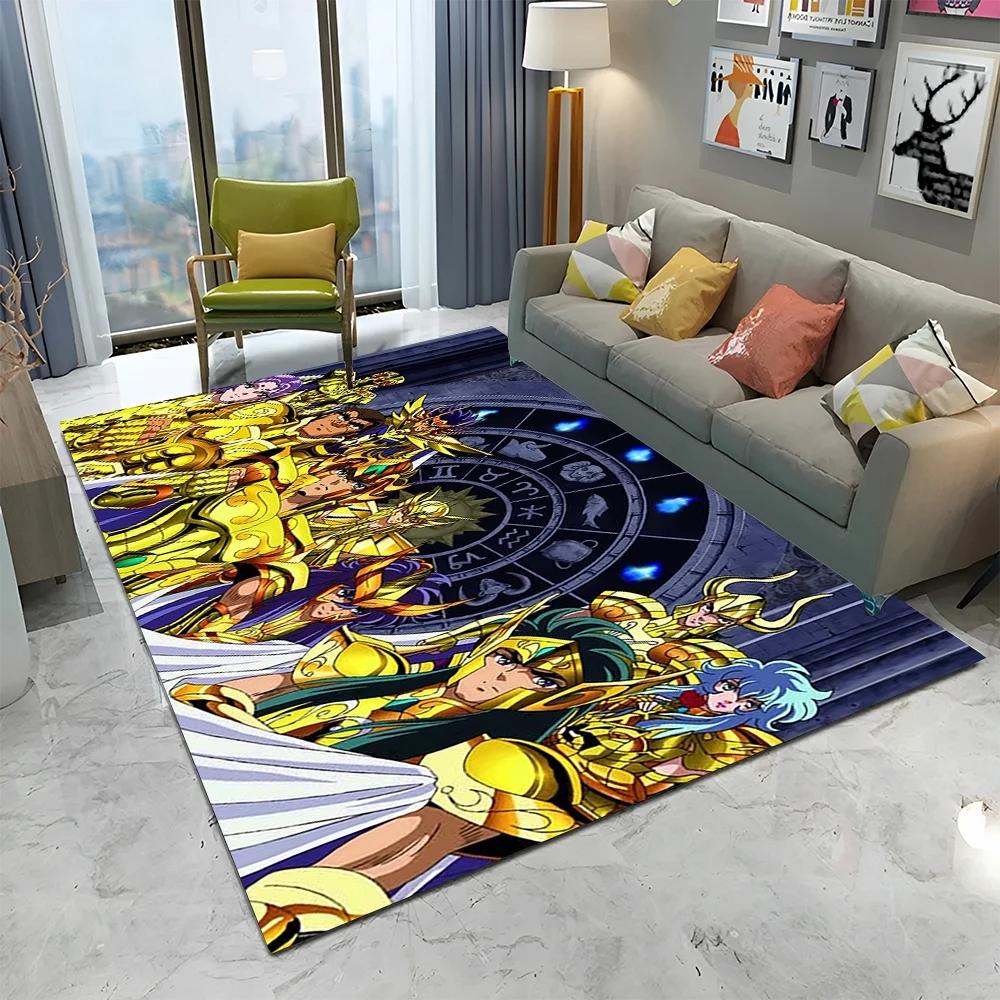 Retro Saint Seiya Anime Karikatür Halı Halı Ev Oturma Odası Yatak Odası Kanepe Paspas Dekor, çocuk oyun Alanı Kilim kaymaz Zemin Mat