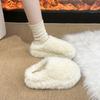 Simple thick-soled versatile bag head half slippers women's shoes wear 2025 new autumn and winter lazy fluffy shoes single shoes