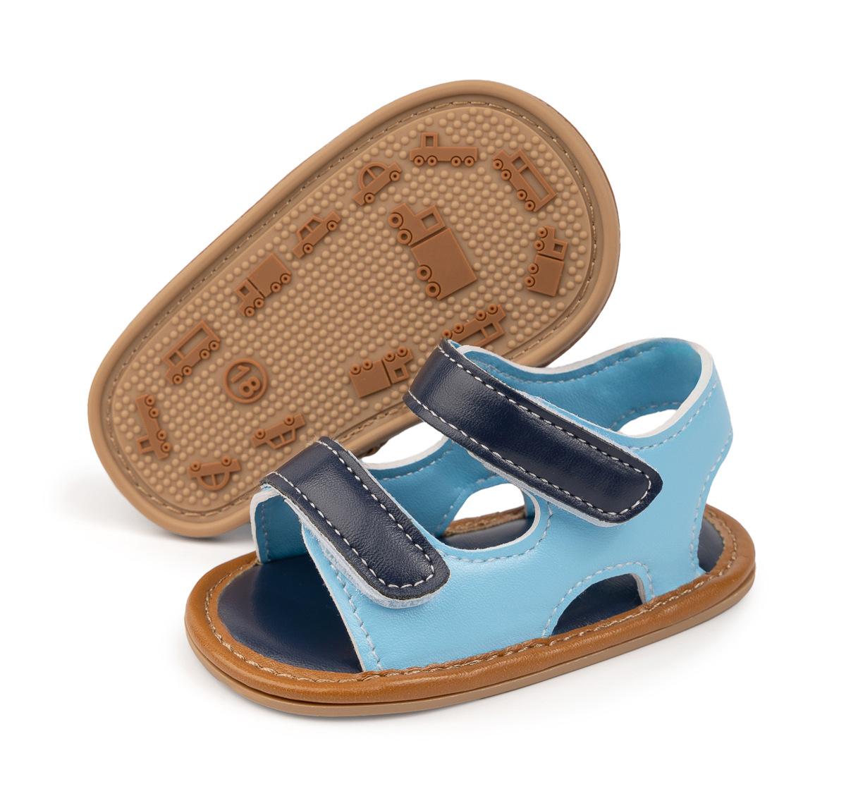 Summer Infant Sandals: Soft Sole, Anti-Slip Shoes for 0-1 Year Old Boys 11cm (0-6 Months)/67.1g синий