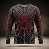 Herbst und Winter Herren Spinnen 3D-Druck Rundhals Langarm T-Shirt