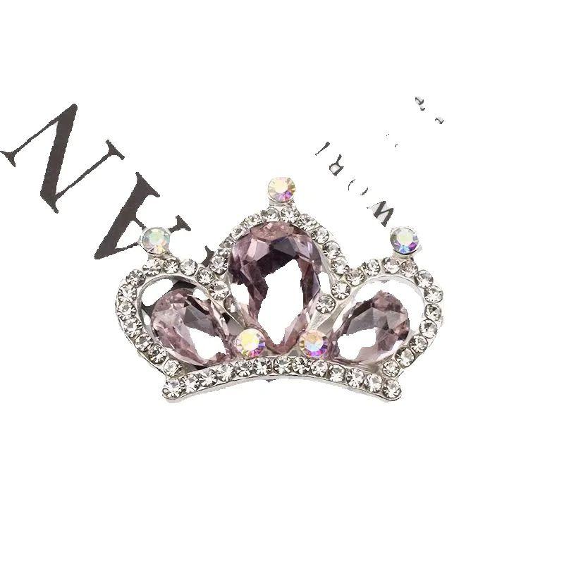 2 pieces of 26 * 36mm Korean style fashionable diamond studded alloy crown accessories DIY hair accessories bow tie snap button