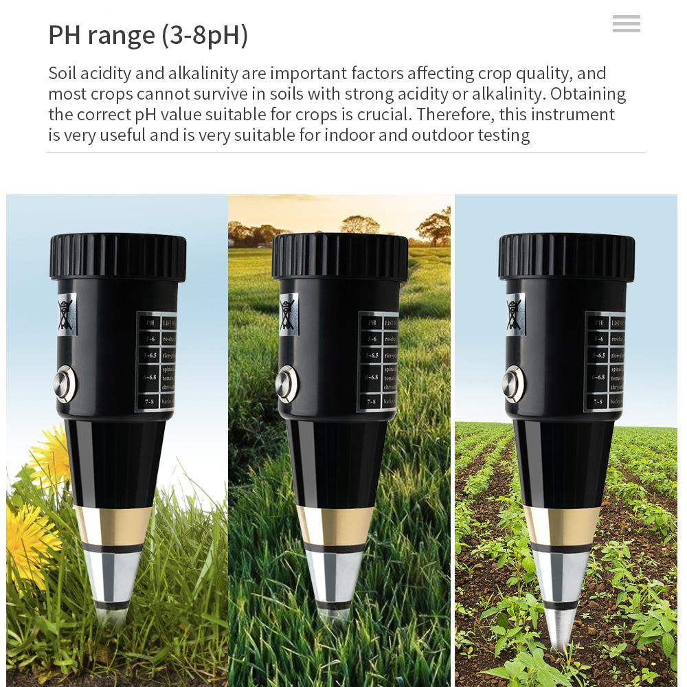 Soil Moisture PH Meter Acidity Humidity Tester Metal Sensor Probe 3~8ph No Battery Hygrometer for Planting Garden Tool