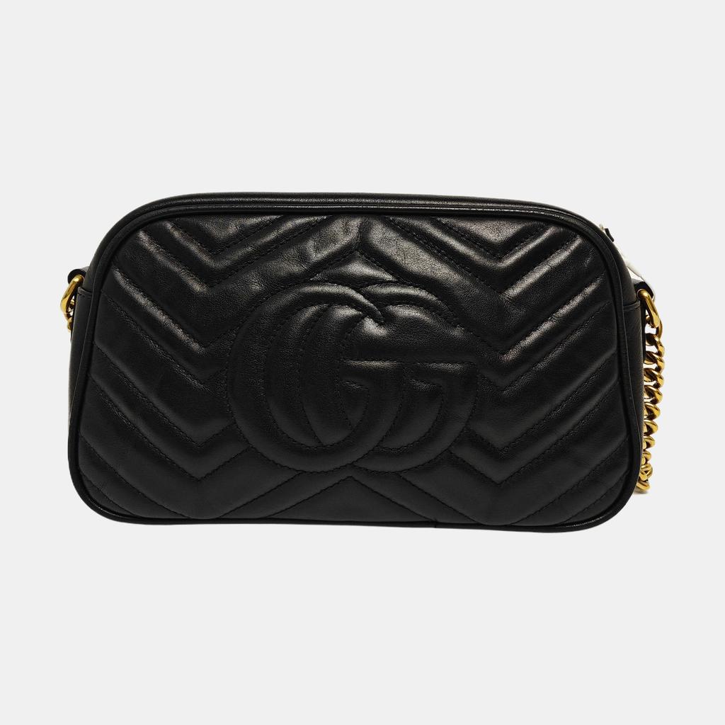 [Pre-Owned] Gucci GG Marmont Small Matelassé Shoulder Bag 'Black' - Good #14GGZK2